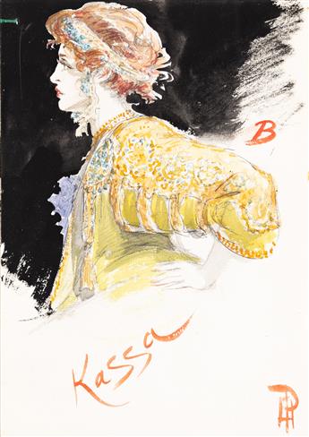 PERCY ANDERSON (1851-1928) Archive of 101 costume designs and related correspondence for the play "Kassa." [THEATER]                             